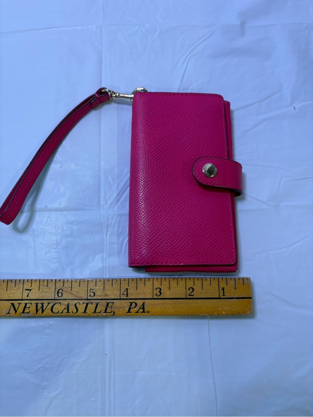 Coach Hot Pink Leather Wristlet Card Holder